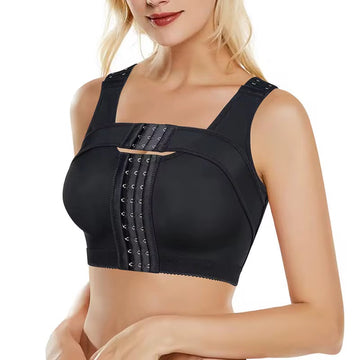 Front Closure Post Surgery Compression Bra With Breast Support Belt